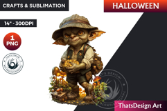 Cute Goblin Halloween Character Clipart,Halloween PNG Product Image 1