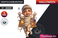 Cute mummy Halloween Character Clipart,Halloween PNG Product Image 1
