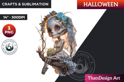 Bride Halloween Characters Clipart, Halloween clipart PNG Product Image 1