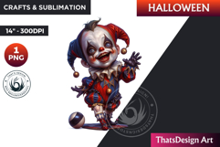 Jester Halloween Character Clipart, Halloween clipart PNG Product Image 1