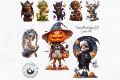 Spooky Halloween Characters Clipart, Halloween clipart PNG Product Image 10