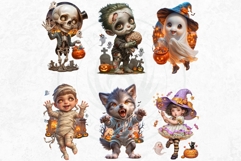Spooky Halloween Characters Clipart, Halloween clipart PNG Product Image 5