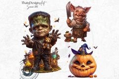 Spooky Halloween Characters Clipart, Halloween clipart PNG Product Image 7