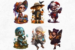 Spooky Halloween Characters Clipart, Halloween clipart PNG Product Image 8