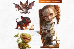 Spooky Halloween Characters Clipart, Halloween clipart PNG Product Image 9