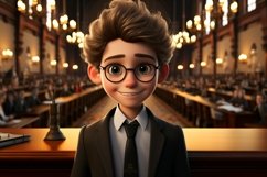 3D Character Child Boy Judge with relevant environment Product Image 1