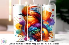 Tropical Birds Tumbler Wrap, Jungle Birds Watercolour Print Product Image 1