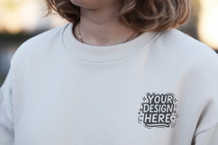 Women Minimal Sweatshirt Mockup PSD JPG Product Image 1
