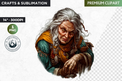 Baba Yaga Slavic clipart, Eastern European mythology Product Image 1