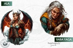 Slavic clipart set, Eastern European mythology, baba yaga Product Image 4