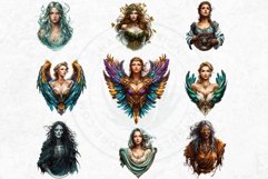 Slavic clipart set, Eastern European mythology, baba yaga Product Image 5