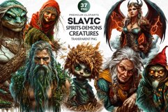 Slavic clipart set, Eastern European mythology, baba yaga Product Image 1