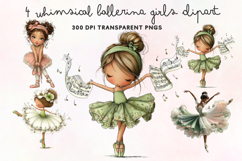 Whimsical Ballerina Girls Clipart PNG Product Image 1