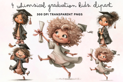 Whimsical Graduation Kids Clipart PNG Product Image 1