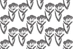 Line art botanical seamless floral pattern with wildflowers Product Image 1