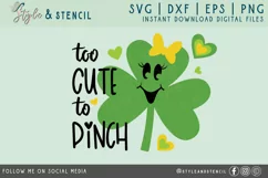 Too Cute To Pinch SVG - Kids St Patricks Day Shirt Product Image 2