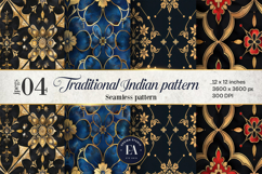 Indian Floral Mandala Pattern Digital paper | Traditional Product Image 1