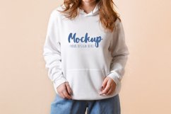 White 3719 Bella Canvas Hoodie Mockup | Model Mockup Product Image 1