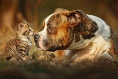Bulldog and Cat Background Wallpaper Product Image 1