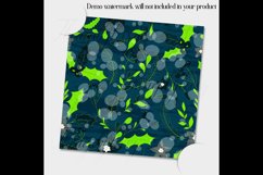 12 Winter Floral Digital Papers in Navy and Lime Color Product Image 3