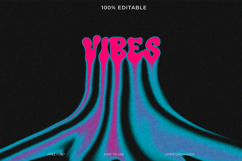 Vibes Dripping Melting Text Effect Design Template Product Image 1