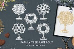 Family Tree paper cut / tree photo frames paper cut template Product Image 1