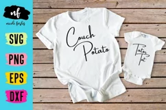 Couch Potato Tator Tot Mommy and Me SVG Cut File Product Image 1