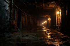 Mysterious underground tunnel with ambient lighting Product Image 1