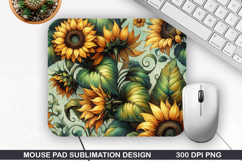 Flowers Mouse Pad Sublimation, Spring Mouse Pad PNG Design Product Image 1