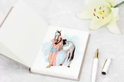 Horse & girls sublimation. Design for printing. Product Image 2