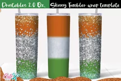 Irish flag 20 Oz. Skinny Tumbler wrap sublimation Product Image 1