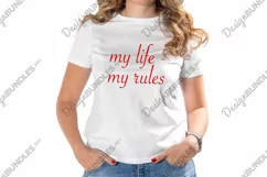 Woman wearing white t-shirt Blank t-shirt template mockup Product Image 1