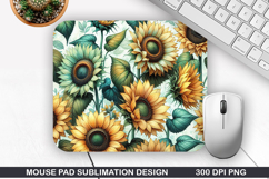 Flowers Mouse Pad Sublimation, Spring Mouse Pad PNG Design Product Image 1