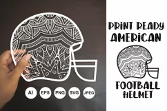 Decorative American Football Helmet SVG Product Image 1