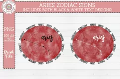 Aries Zodiac Sign with Personality Traits for Sublimation Product Image 1