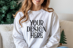 Christmas Gildan 18000 White Crewneck Sweatshirt Mockup Product Image 1