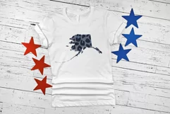 Political divisions of the US. Denim leopard skin print Product Image 3
