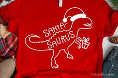 Christmas T-Rex Svg, Santa Dinosaur, Kids Christmas Svg File Product Image 1