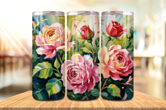 Valentine’s Day Rose &amp; Flowers Tumbler Wrap PNG Big Bundle Product Image 15