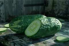 Surreal kiwicumber hybrid fruit concept Product Image 1