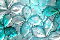 Blue Flowers Stained Glass Background Wallpaper Product Image 1