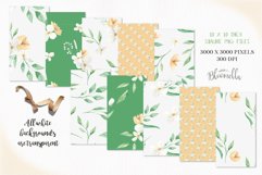 White Florals Watercolor Patterns Seamless Flowers Digital Papers Floral Product Image 2
