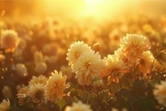 Golden sunset over blooming garden Product Image 1