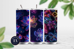 Neon Floral Digital Papers, neon tropical paper Product Image 2