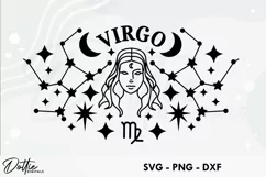 Virgo SVG DXF PNG Zodiac Star Sign Product Image 1