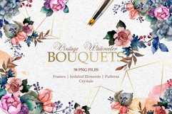 Bouquets Vintage flower Watercolor png Product Image 1
