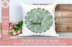 Taurus Zodiac Sign with Personality Traits for Sublimation Product Image 2