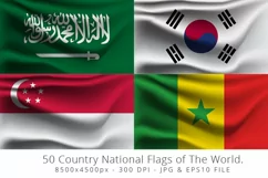 Realistic waving 50 Country National Flags of The World. Product Image 11