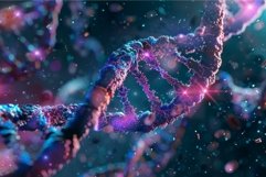 Vibrant dna strand in 3d render Product Image 1