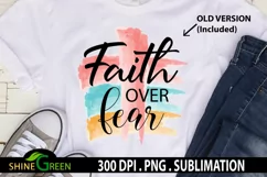 Faith Over Fear Sublimation Christian Quotes PNG Watercolor Product Image 4